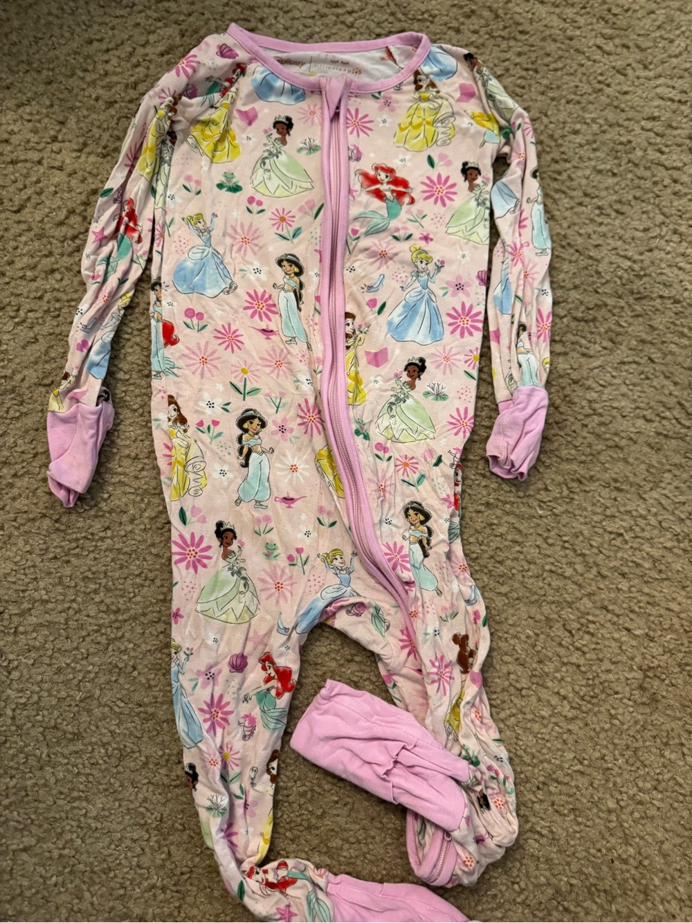 Little Sleepies Pink Disney Princess One-Piece Pajama